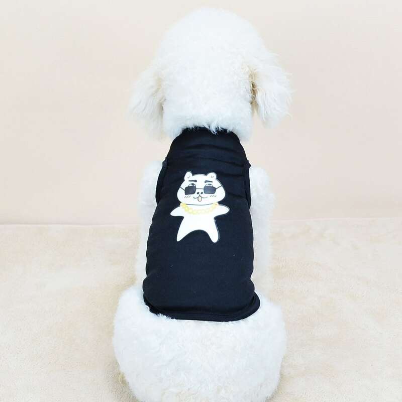 

Cartoon Graphic Pet Tank Top, Black