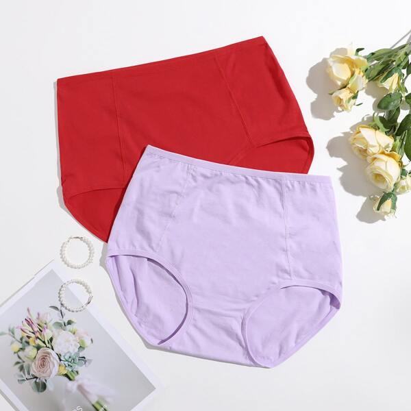 

2pack Plus High Waisted Panty Set, Multicolor
