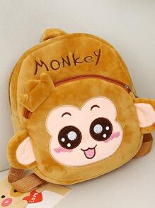 Mochila de niños con diseño de mono de dibujos animados - Mostaza Amarilla - Ver 3