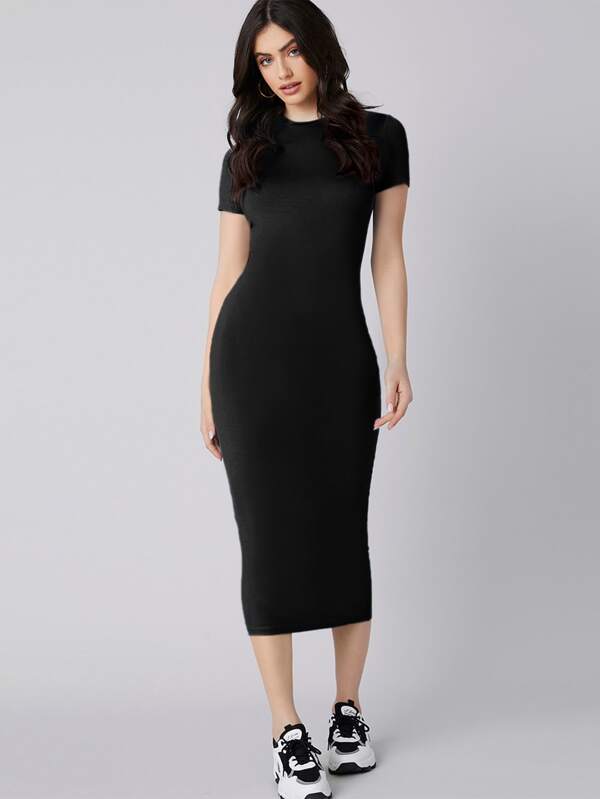 Mulvari Solid Bodycon Dress