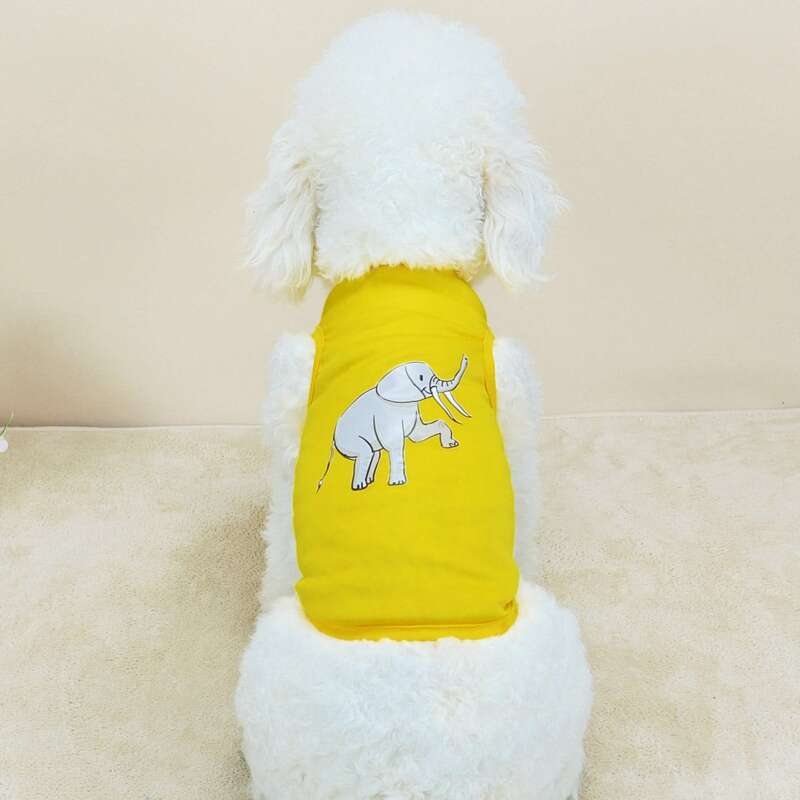 

Cartoon Elephant Print Pet Tank Top, Yellow