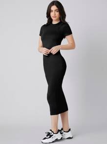 Mulvari Solid Bodycon Dress
