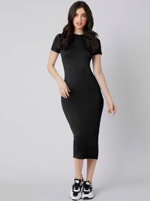 Mulvari Solid Bodycon Dress