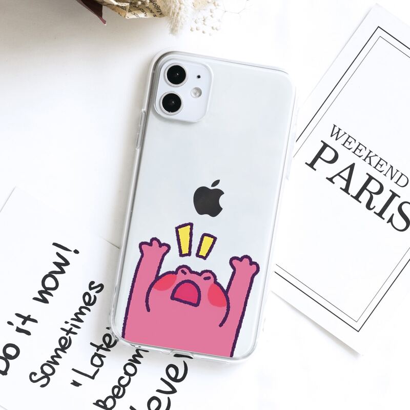 

Cartoon Frog iPhone Case, Pink