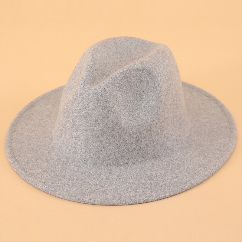 

Solid Fedora Hat, Light grey