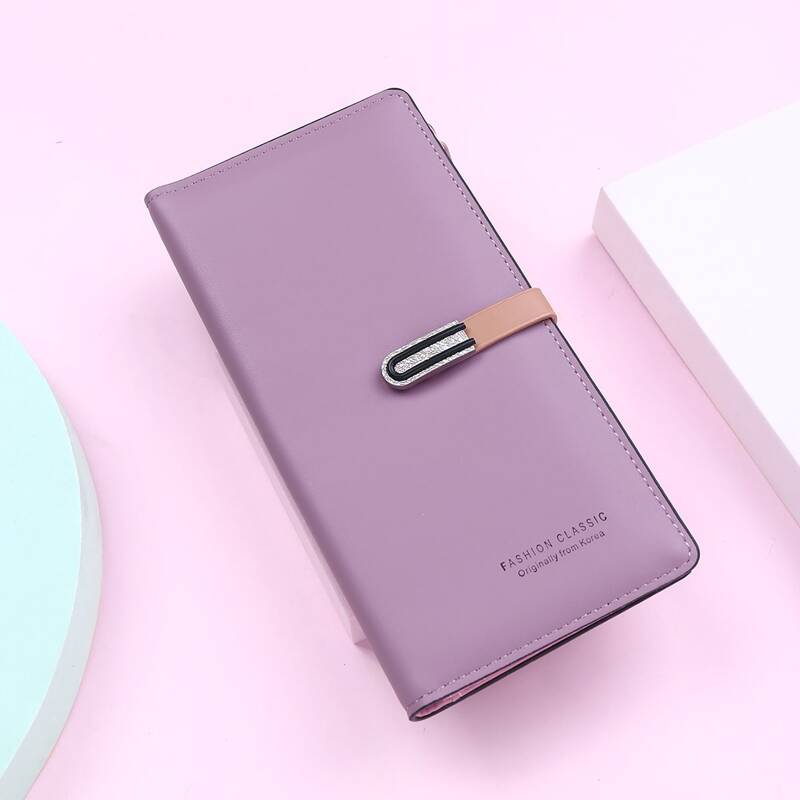 

Simple Zip Long Purse, Purple