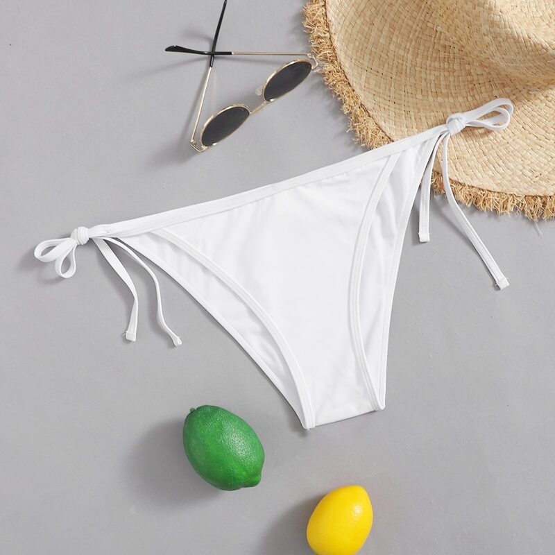 

Tie Side Bikini Bottom, White