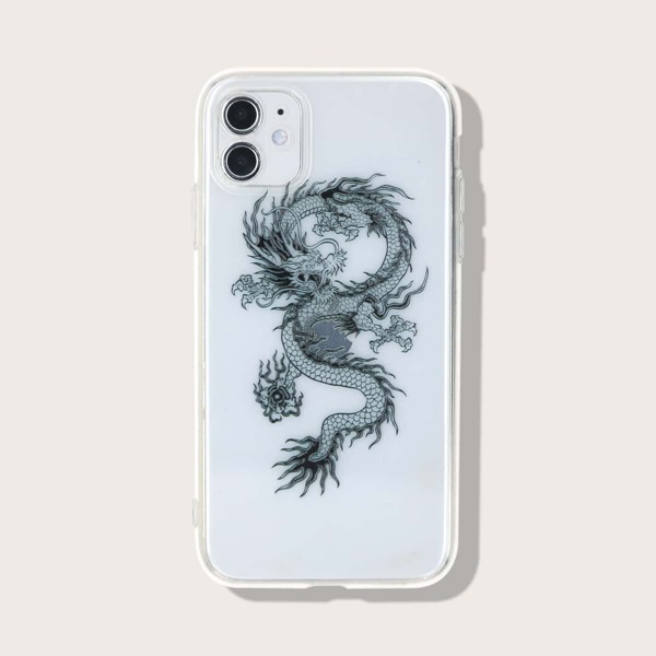 

Чехол для iPhone с принтом китайского дракона, Прозрачный