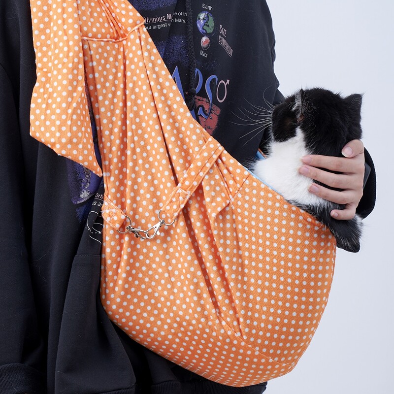 

Polka Dot Pattern Pet Crossbody Bag, Orange