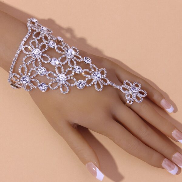 

Rhinestone Decor Mittens Bracelet, Silver
