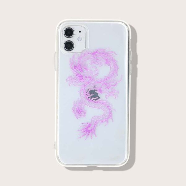 

Чехол для iPhone с принтом китайского дракона, Прозрачный