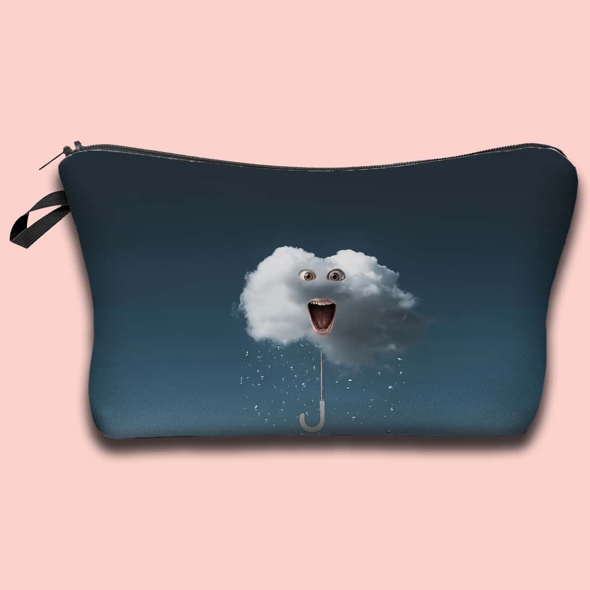

Cloud Print Makeup Bag, Dusty blue