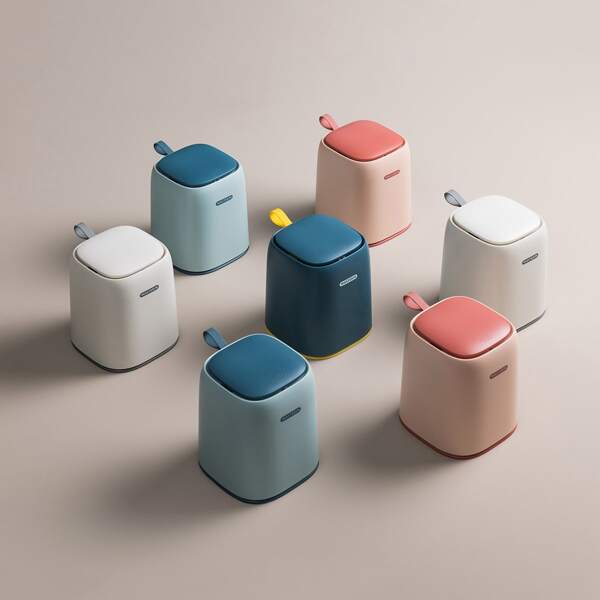 

1pc Random Color Desktop Trash Can, Multicolor