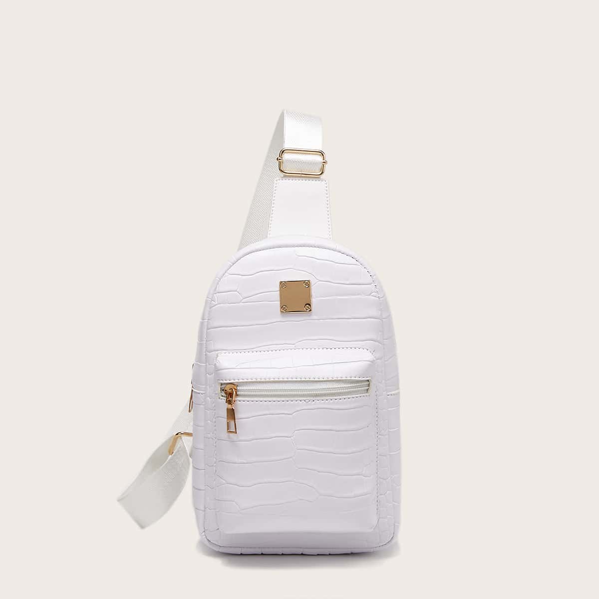 

Croc Effect Sling Bag, White