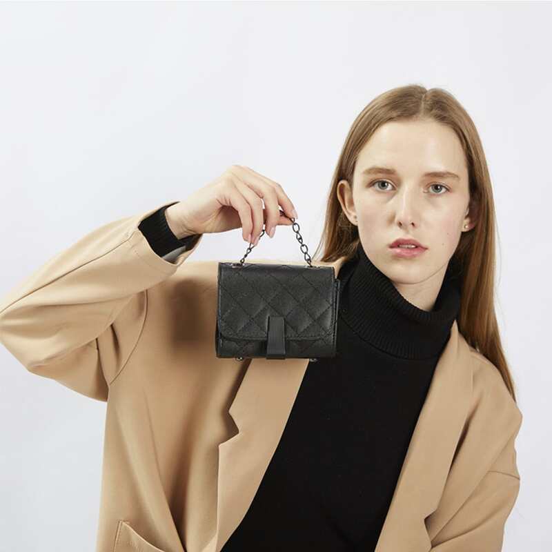 

Quilted Mini Chain Bag, Black