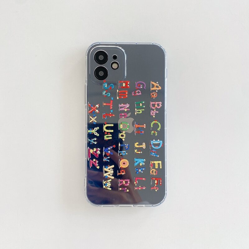 

Cartoon Letter Clear iPhone Case, Multicolor