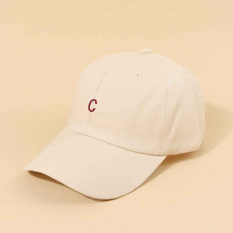 

Letter Embroidery Baseball Cap, Beige