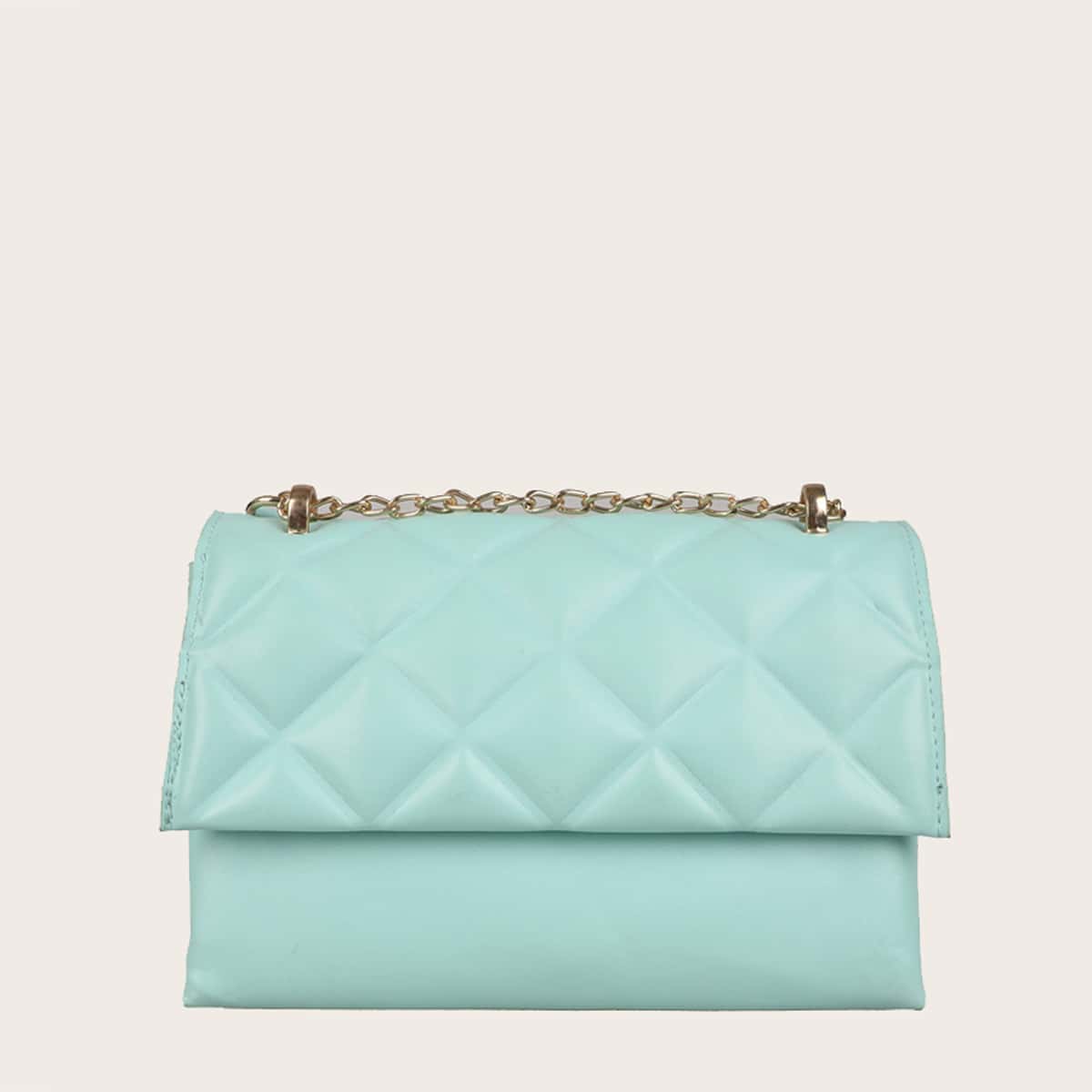 

Quilted Chain Shoulder Bag, Baby blue