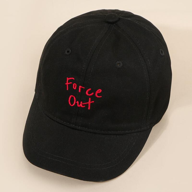 

Letter Embroidery Baseball Cap, Black