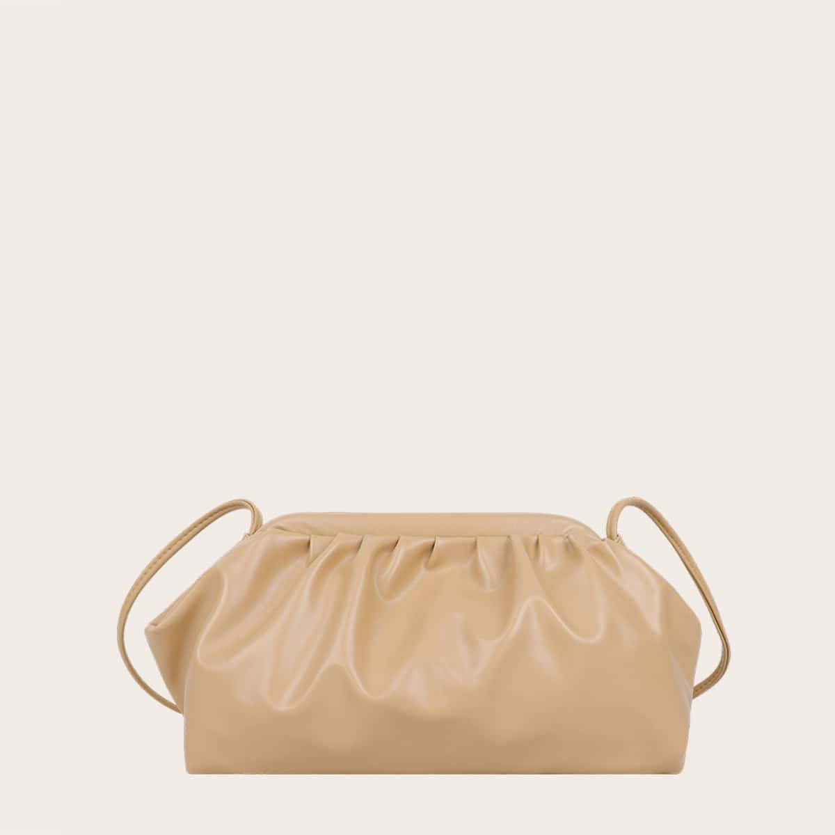 

Solid Ruched Bag, Khaki