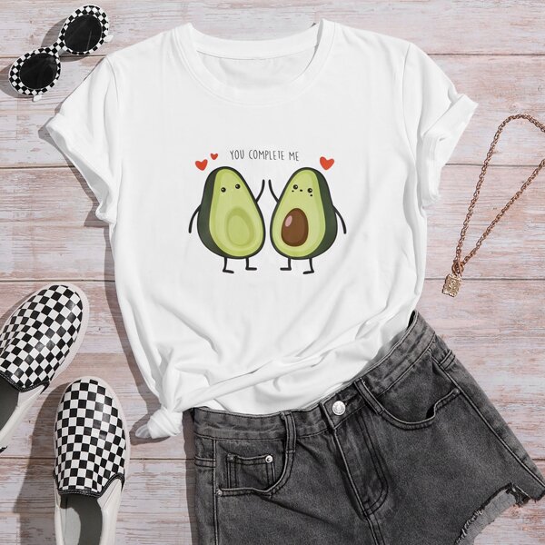 

Plus Slogan & Cartoon Graphic Tee, White