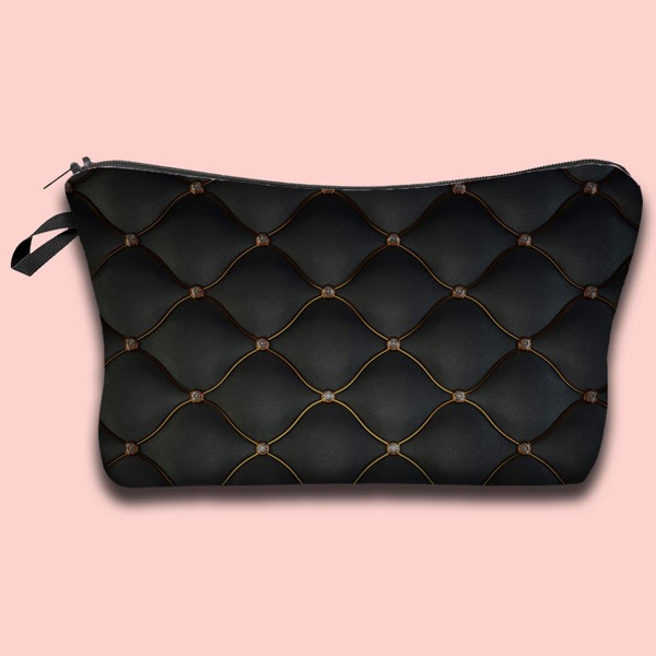 

Geo Pattern Makeup Bag, Black