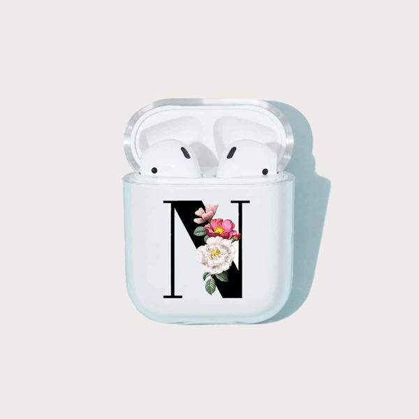 

Прозрачный чехол для AirPods с текстовым принтом