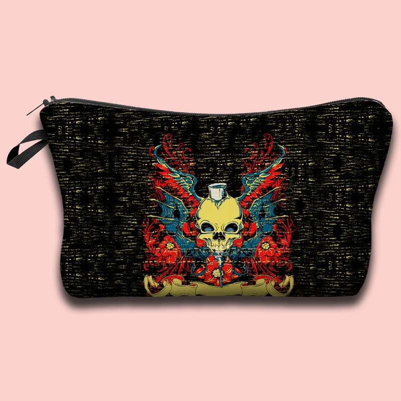 

Skull Print Makeup Bag, Multicolor