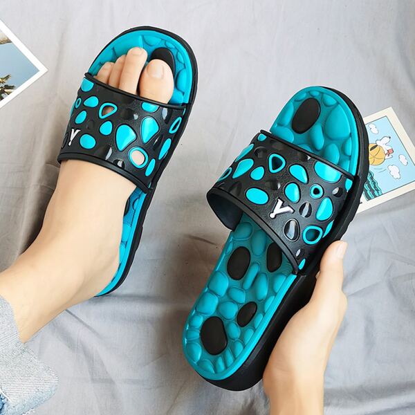 

Men Color Block Slides, Blue