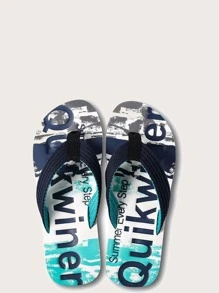 Dép tông nam họa tiết chữ cái - Màu xanh lam - Xem 1