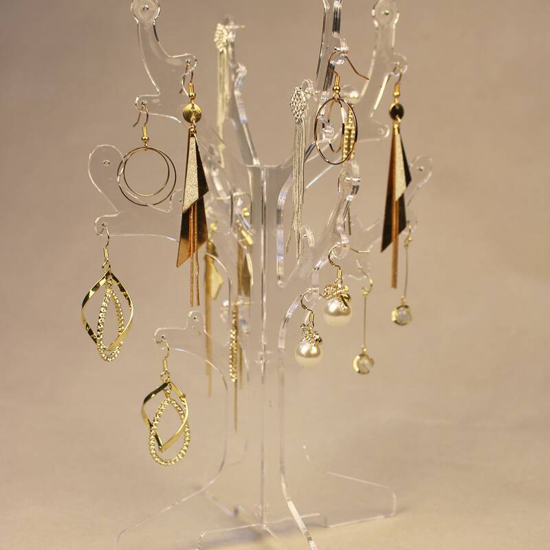 

1pc Tree Shaped Earrings Display Rack, Clear