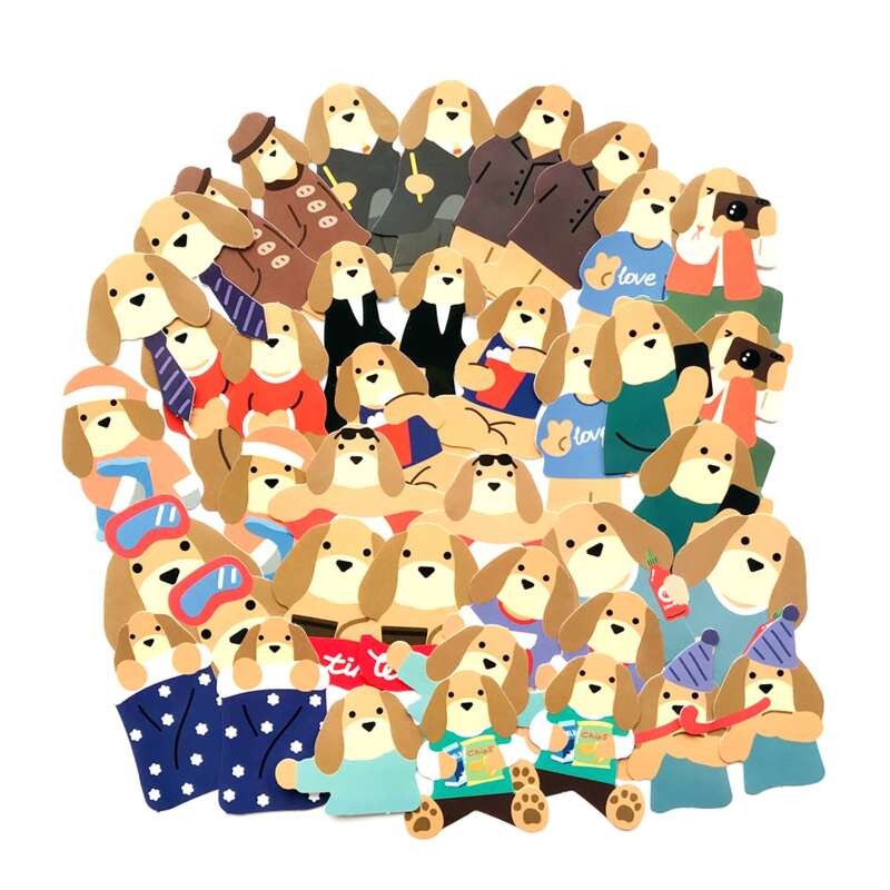 

40pcs Cartoon Dog Sticker, Multicolor