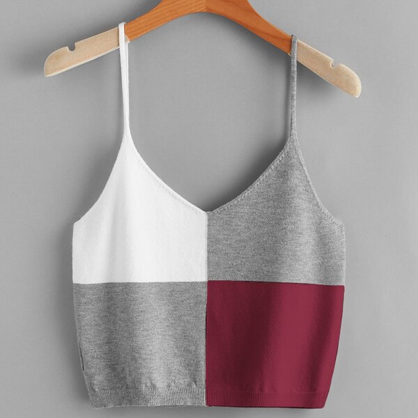 

Colorblock Cami Knit Top, Multicolor