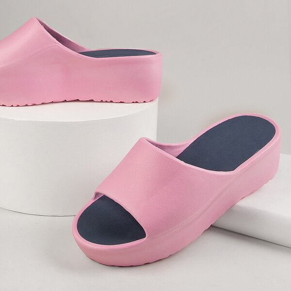

Foam Slip-On Platform Flip Flop Sandals, Pink