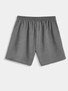 Manfinity EZcore 男士抽繩腰素色運動短褲 - 深灰色 - 查看 2