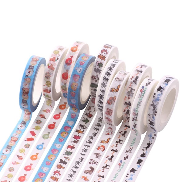 

3rolls Cartoon Graphic Random DIY Tape, Multicolor