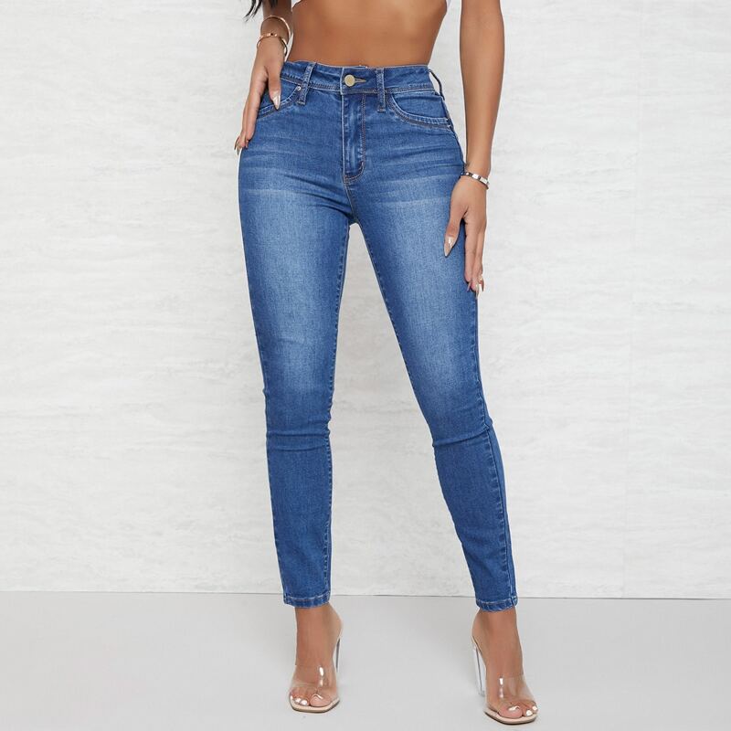 

Curvy High Waist Skinny Jeans, Medium wash