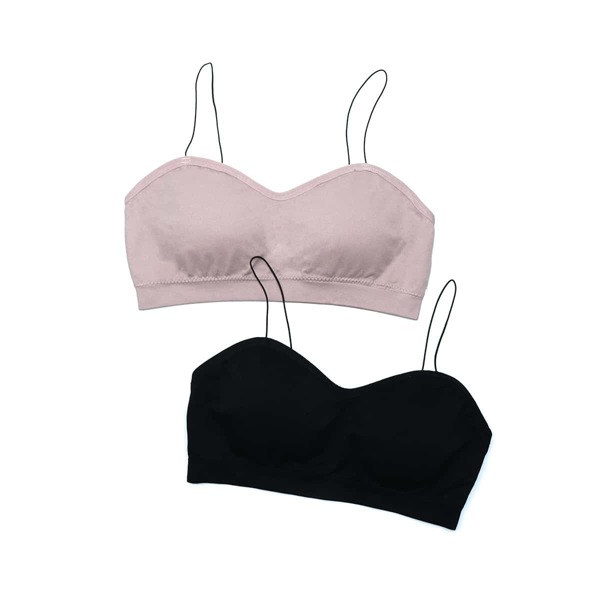 

Girls 2 Pack Solid Bralette, Multicolor