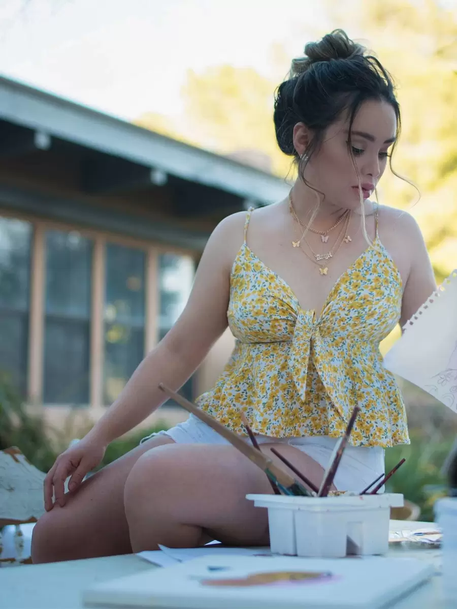 SHEIN Essnce Shorts mezclilla rotos bajo amplio - Blanco - Ver 1