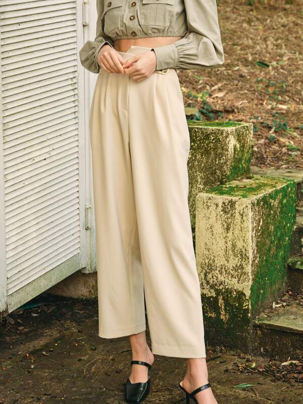 SHEIN Unity Gerade Hose mit Knöpfen