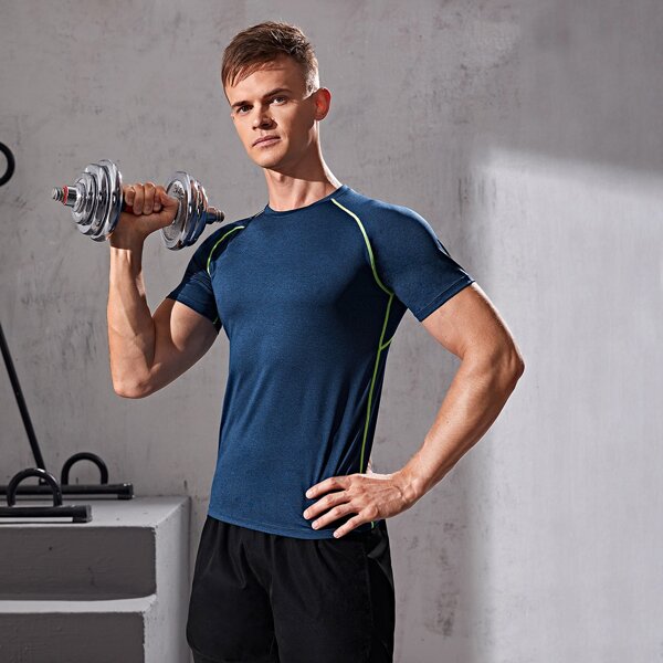 

Men Raglan Sleeve Sports Tee, Navy blue