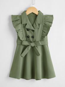 Đầm bé gái Xù màu trơn Dễ thương - màu xanh lá - Xem 1