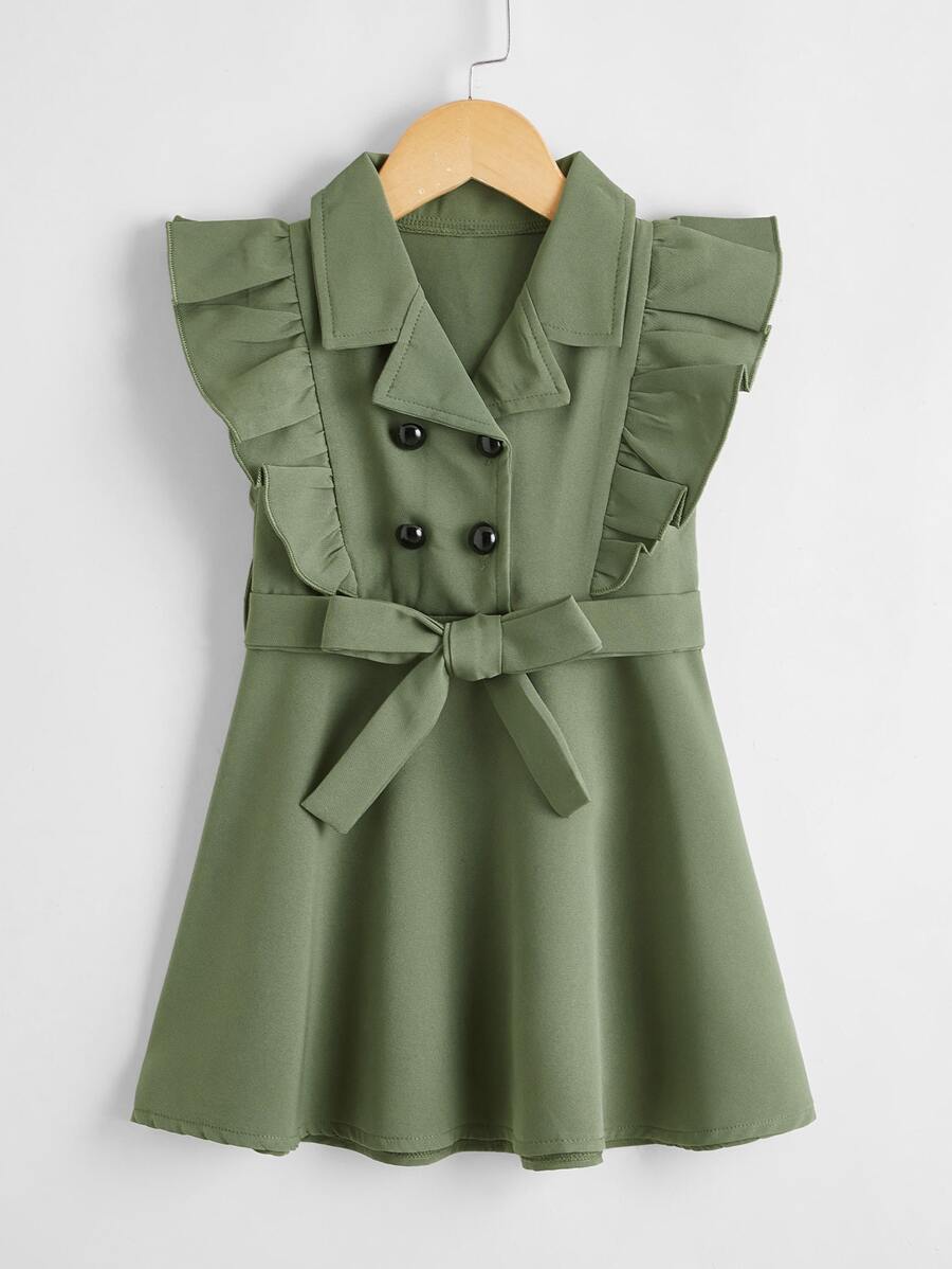 Đầm bé gái Xù màu trơn Dễ thương - màu xanh lá - Xem 1