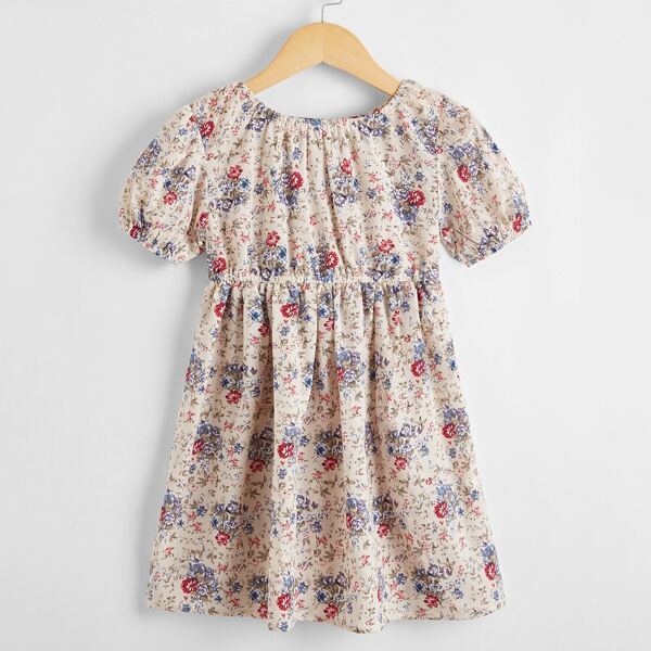 

Toddler Girls Floral Print Smock Dress, Multicolor