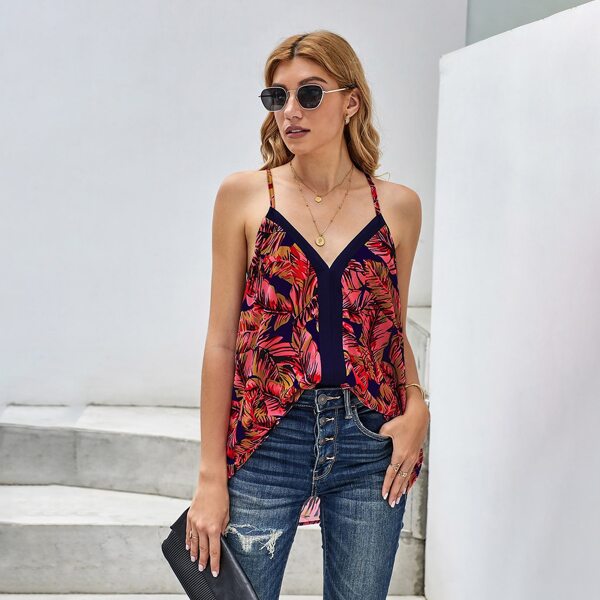 

Tropical Print Cami Top, Multicolor