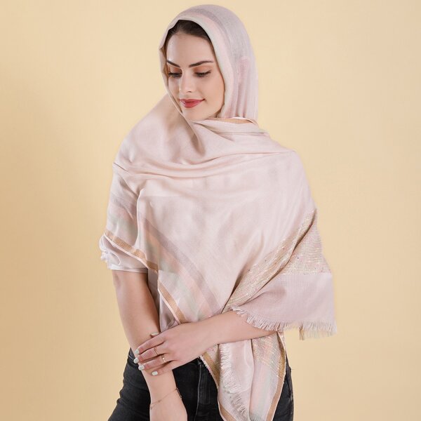 

Raw Hem Scarf, Pink