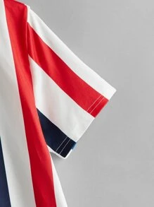 SHEIN Tween Boy Striped Round Neck Tee - Multicolor - View 4