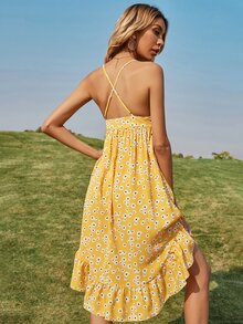 Đầm Xù Hoa Boho - Màu vàng - Xem 2