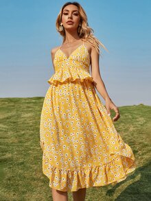 Đầm Xù Hoa Boho - Màu vàng - Xem 4