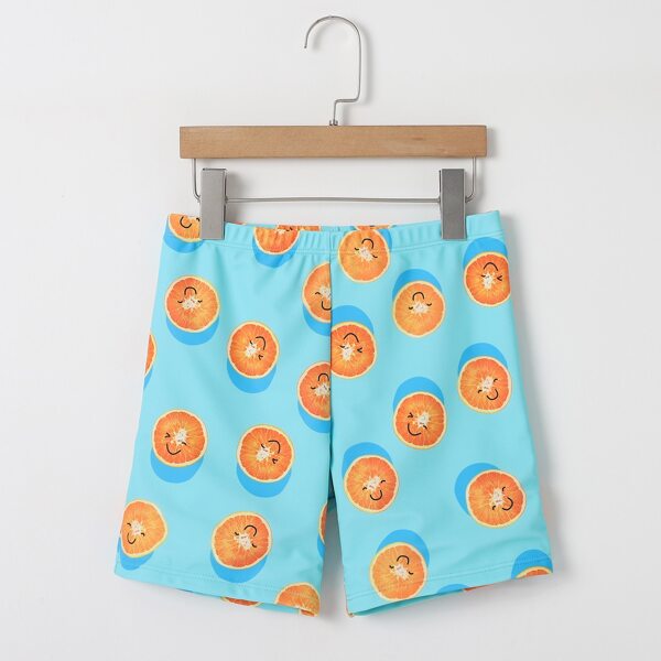 

Boys Orange Print Swim Trunks, Multicolor